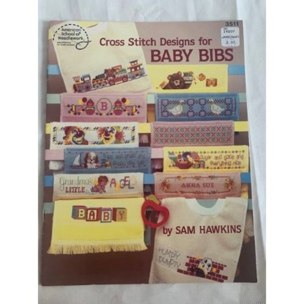 American School of Needlework Cross Stitch Designs for Baby Bibs Book 3511